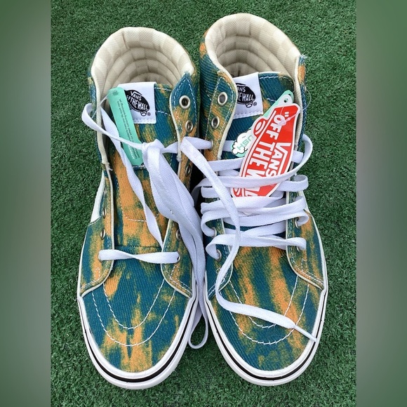 Vans new Comfycush Sk&-Hi In Bloom Blue Yellow Size 7.0(Men)/8.5(Women) - Picture 3 of 13